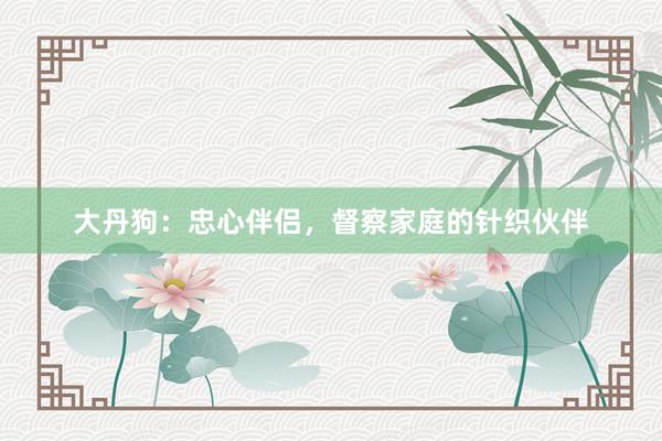 大丹狗：忠心伴侣，督察家庭的针织伙伴